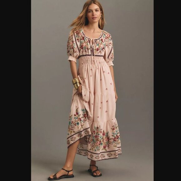 New women's LP By Anthropologie The Somerset maxi dress puff sleeve edition
